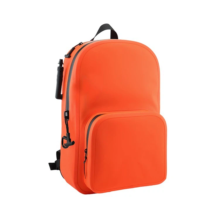 Orange Waterproof inflatable survival backpack